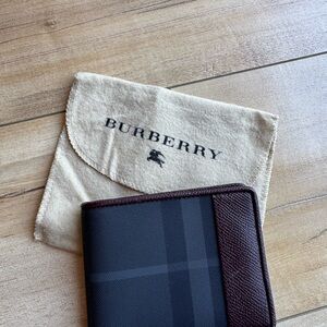 Burberry Black and Dark Brown Wallet